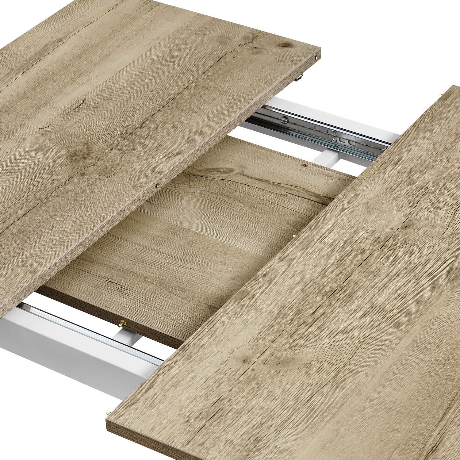 B&D home Esstisch Jonte, ausziehbar 80-120 x 80 cm, 4 Personen Küchentisch Holztisch mit Metallgestell für Esszimmer, Küche, skandinavisch Design, Sandeiche Optik, 11219-80-FW-EISA