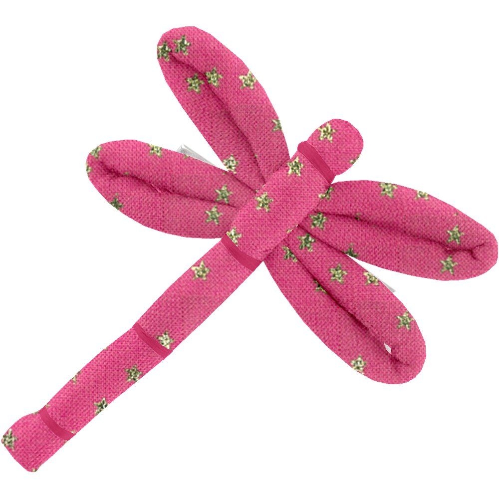 Barrette Libellule Etoile Or Fuchsia