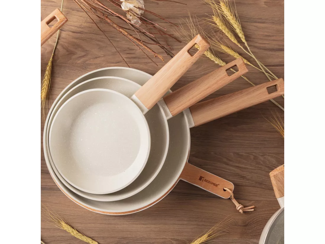 Set de 3 casseroles NATURALLY Ø18Ø22Ø26cm en aluminium forgé Bergner