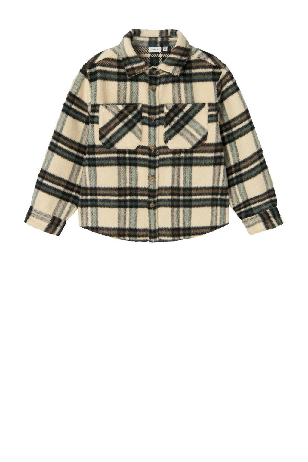 NAME IT shacket NKMREMOLLE zand/zwart