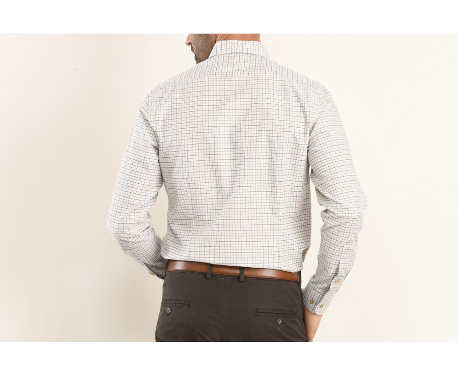 Chemise beige twill à carreaux - BENETT