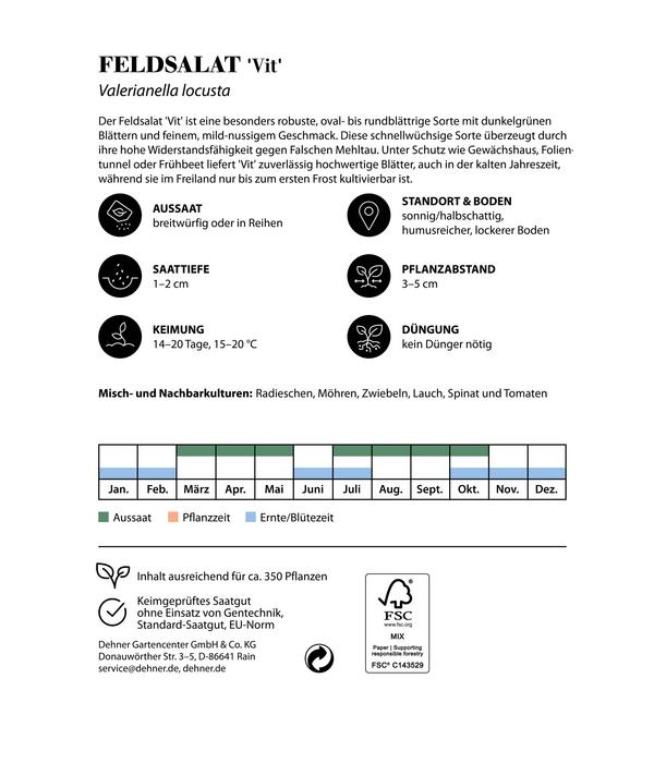 Dehner Premium Samen Feldsalat 'Vit'