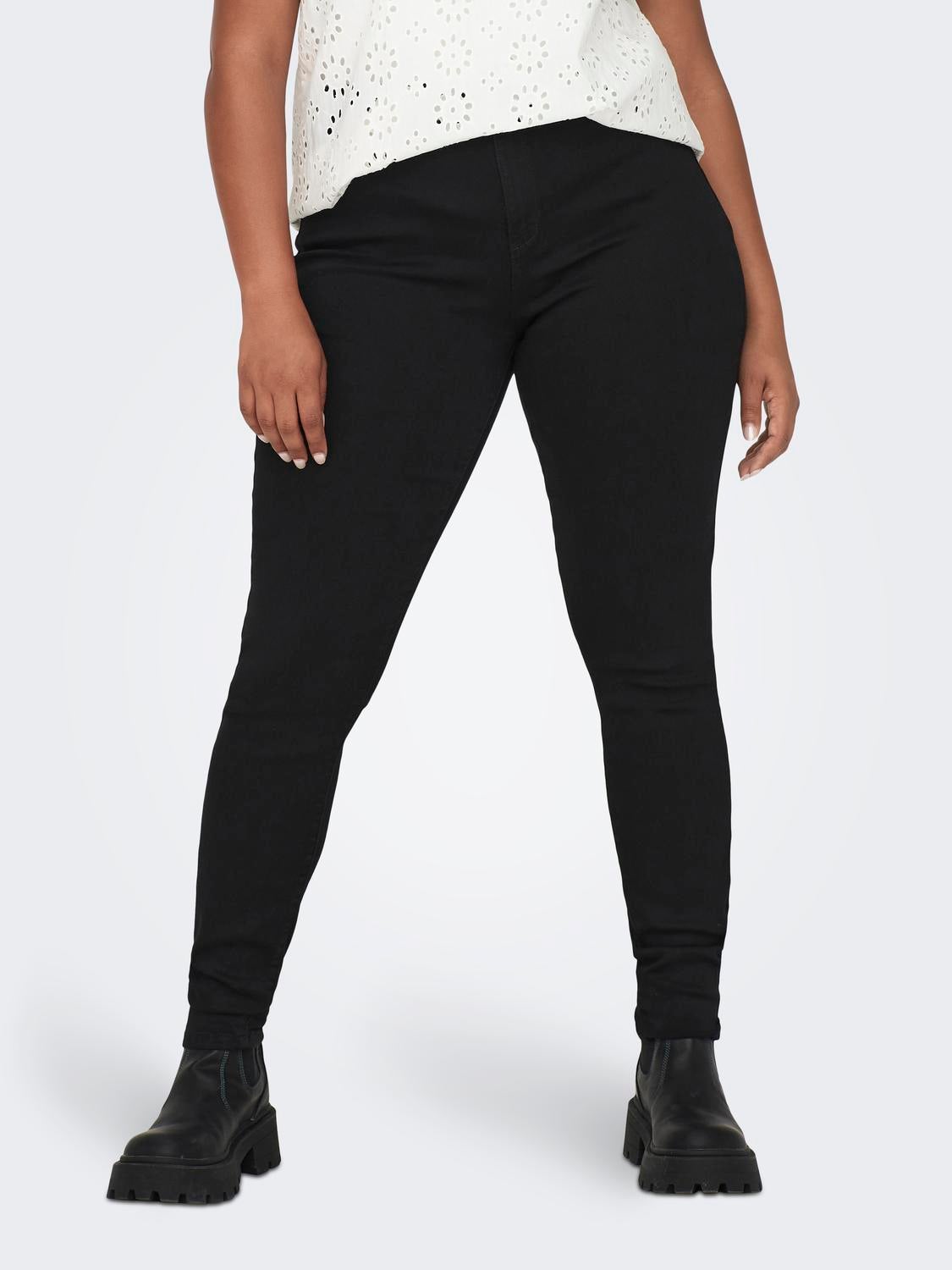 CARSTORM Hohe Taille Skinny Fit Jeans Black