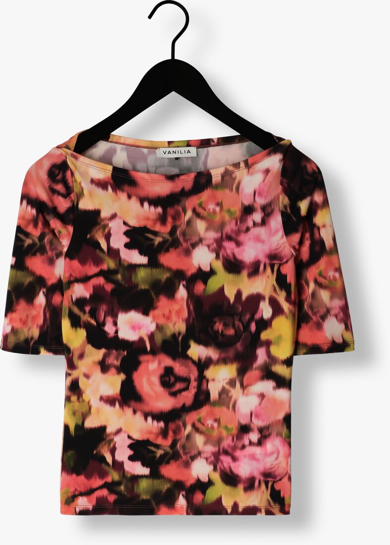 VANILIA multi vanilia top blurry boat neck