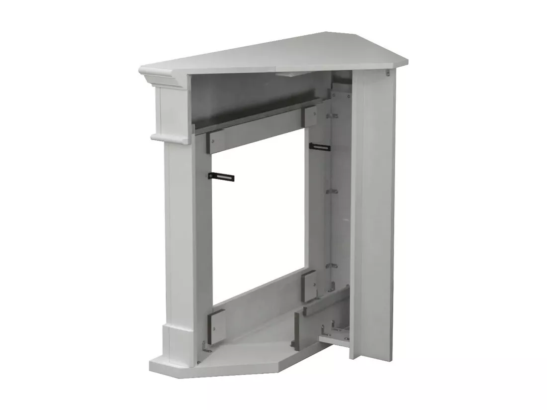 Cheminée bioéthanol d'angle au sol bio-cheminée FORD Blanc 110x63xH.102 cm