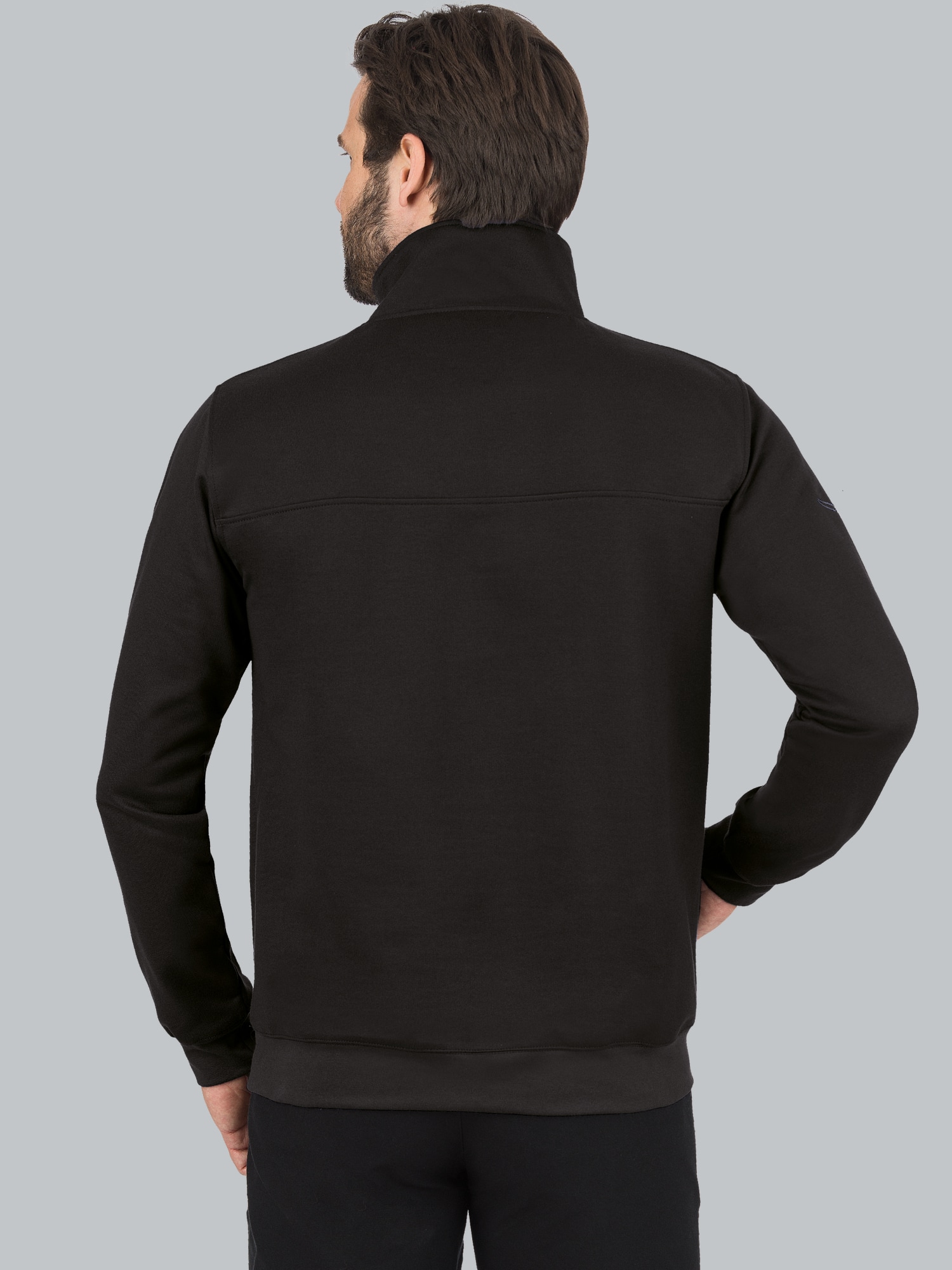 Sweatshirt mit Reißverschluss Schwarz