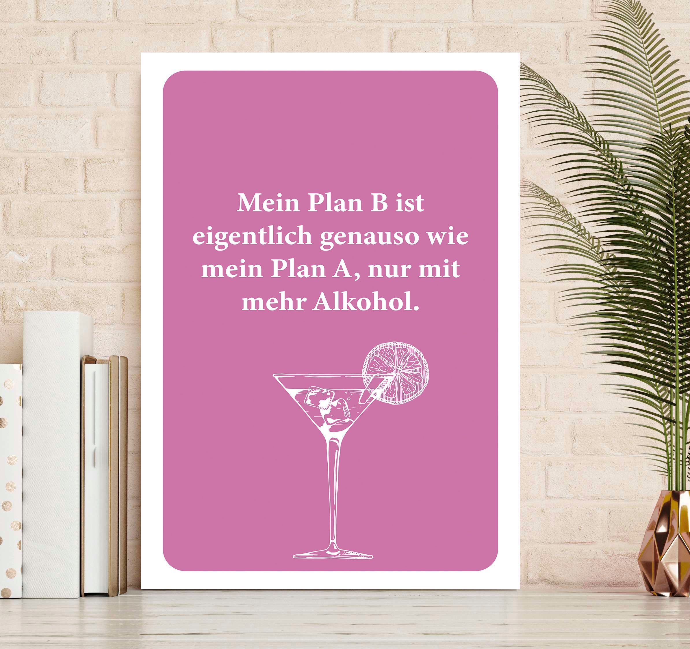 queence Metallbild »Plan B« Getränke | Schriftzug | Schriftzüge 1 Stk. tlg. Stahlschilder