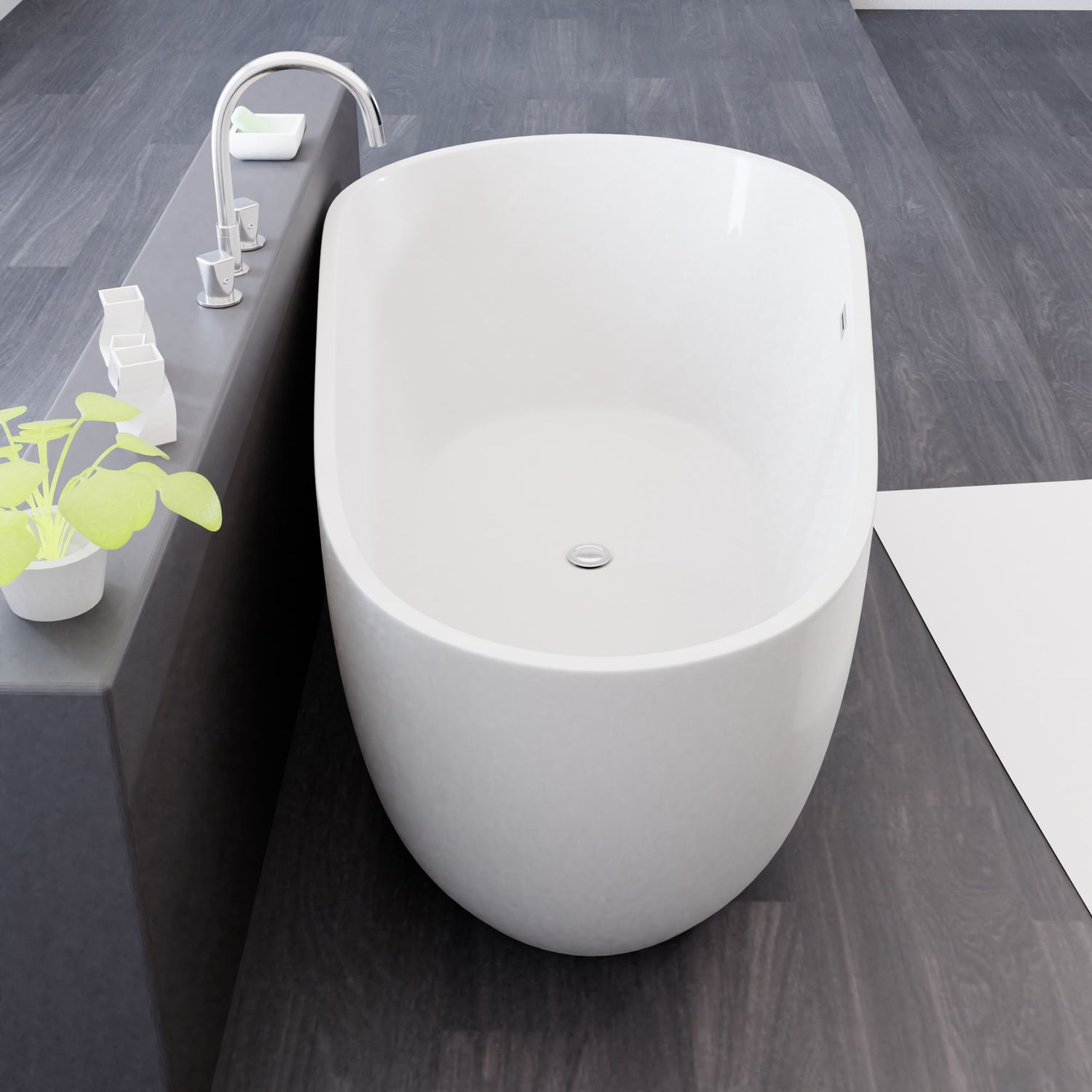 TroniTechnik® Freistehende Badewanne DIA Maße ca. 170 x 80 x 58cm Wanne - Füllmenge 195 Liter, aus Acryl mit Siphon