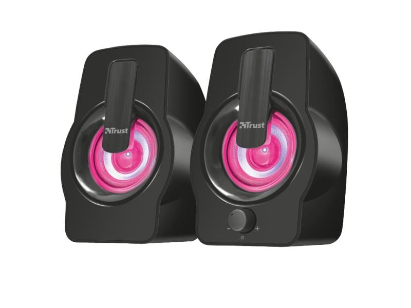 Trust PC-Lautsprecher Gemi RGB 2.0 Schwarz PC-Lautsprecher mit RGB-Beleuchtung