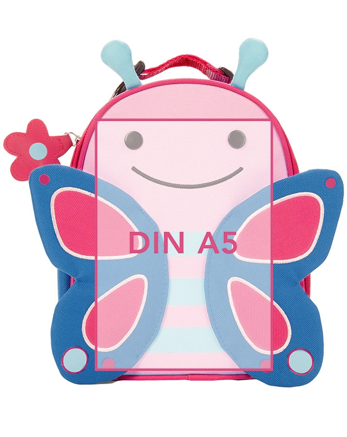 Lunchbag ZOO – SCHMETTERLING (6x19x25) in rosa/blau
