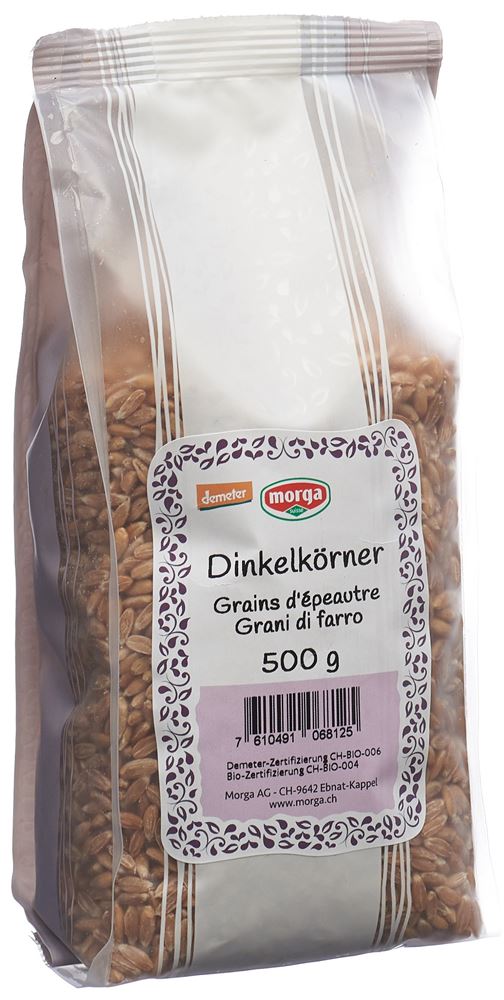 MORGA Dinkelkörner<br>500 g, Beutel, Bio Demeter