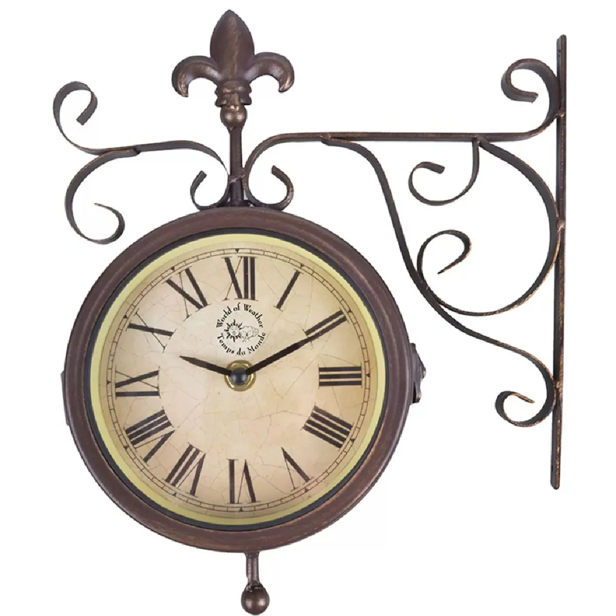 Decoshop26 Horloge d'Extérieur Gare 25 cm