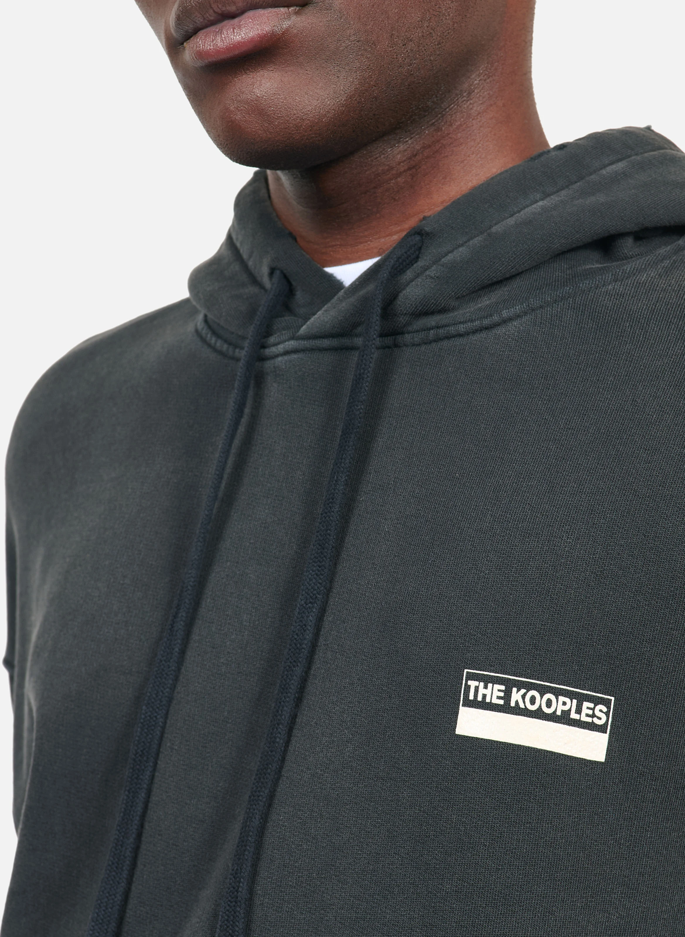 Sweatshirt à capuche ample en coton sérigraphié | Noir