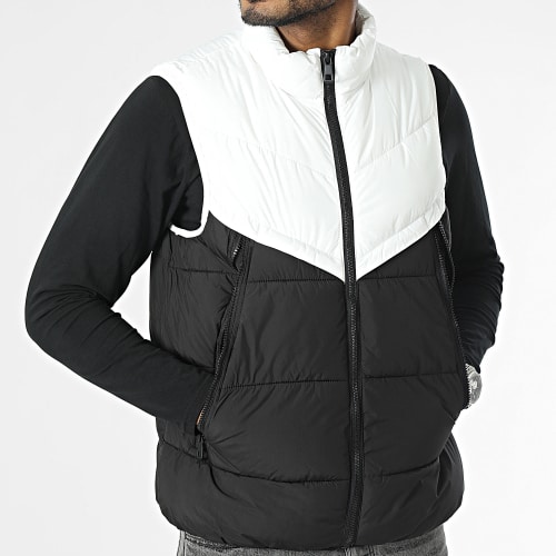 Doudoune Sans Manches Blanc Noir