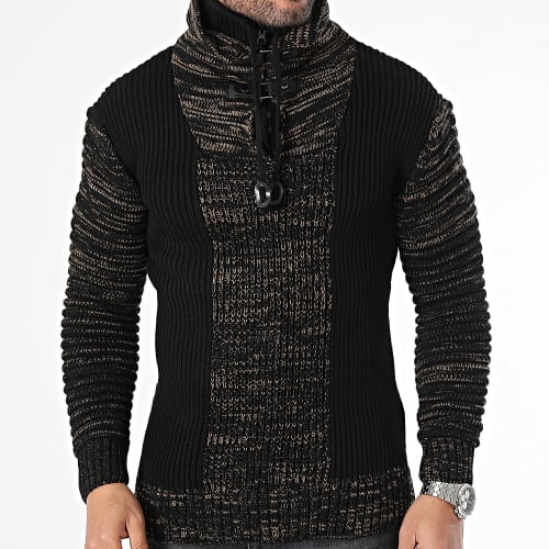 Pull Col Amplified Noir Camel