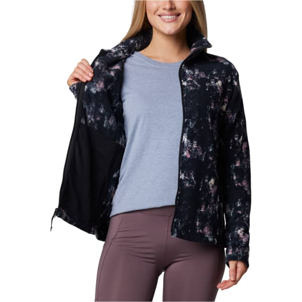 Veste polaire randonnée COLUMBIA W FAST TREK PRINTED JACKET SNOWDRIFT TIMBE
