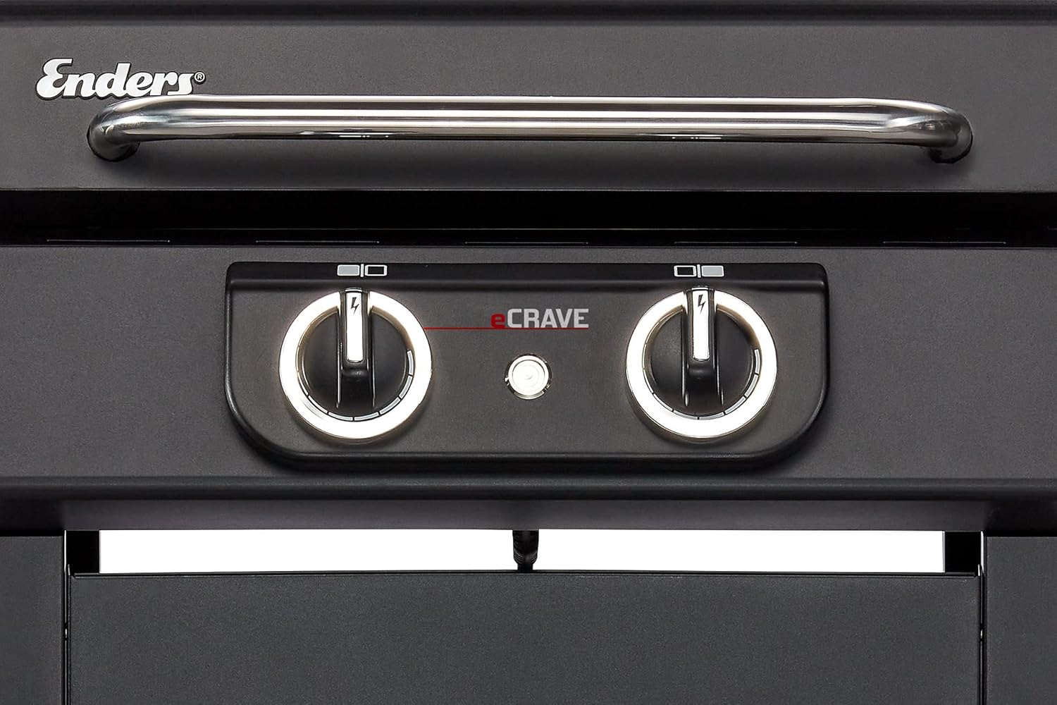Enders® Elektrogrill eCRAVE 2, mit Gussrost, Grillwagen mit viel Stauraum, SIMPLE CLEAN™ Reinigungssystem, 2 leistungsstarke Heizelemente, formstabile Garhaube mit integriertem Thermometer #97116