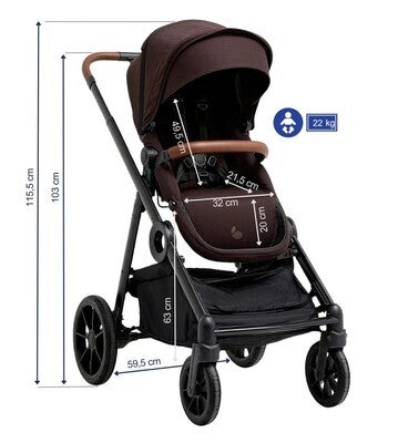 Beemoo Pro Multi 2 Sportsvogn, Espresso Brown