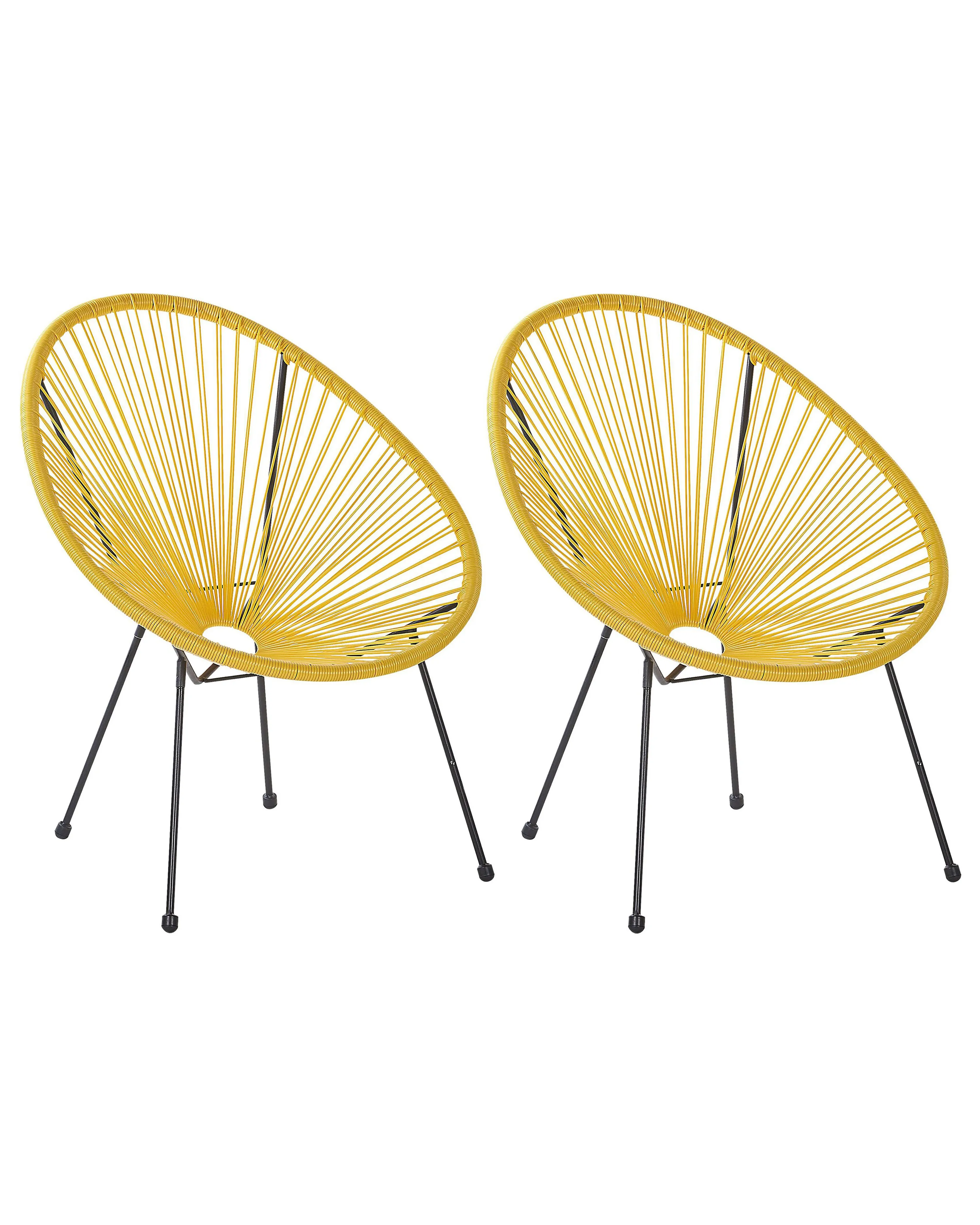 Set van 2 tuinstoelen ACAPULCO II PE rotan Geel