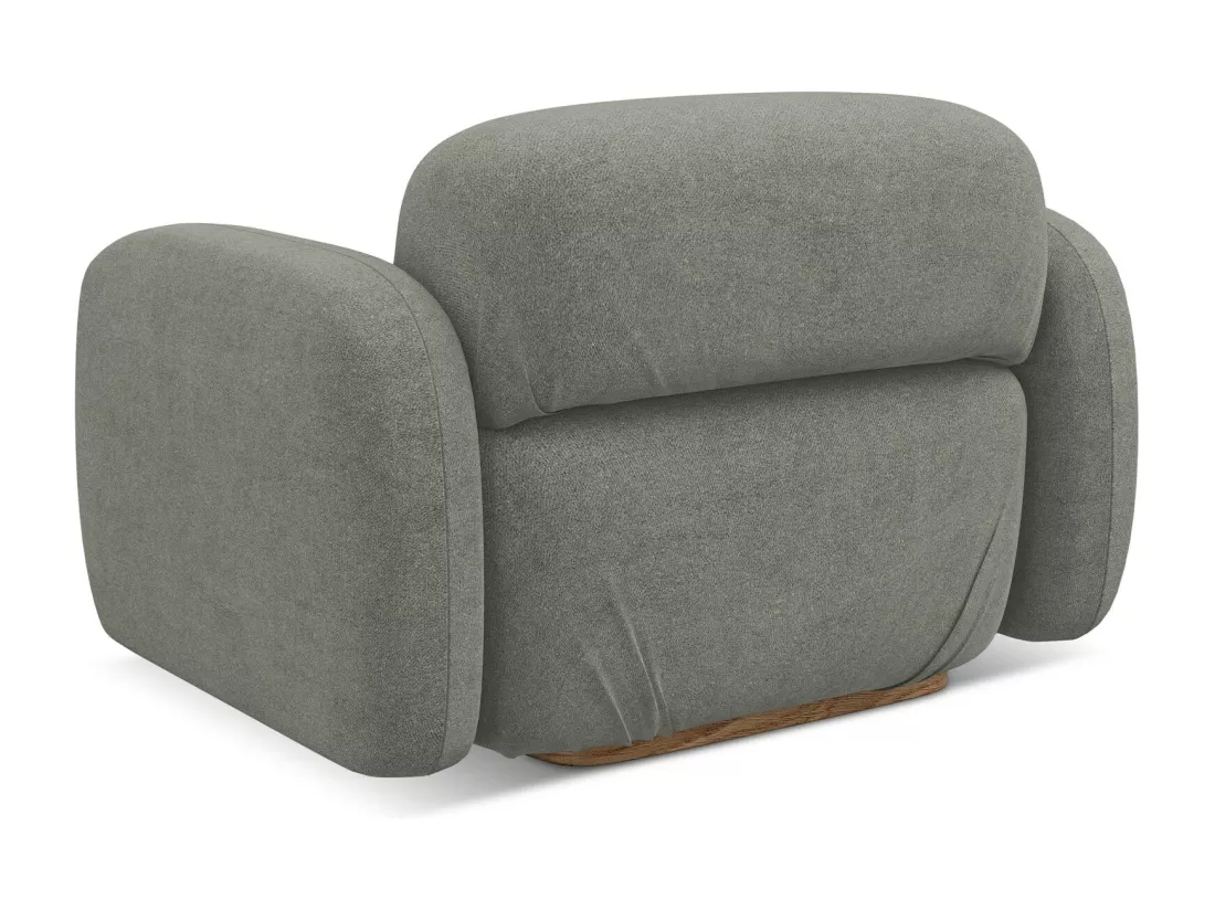 Fauteuil en tissu bouclette - beige gris - AILANI