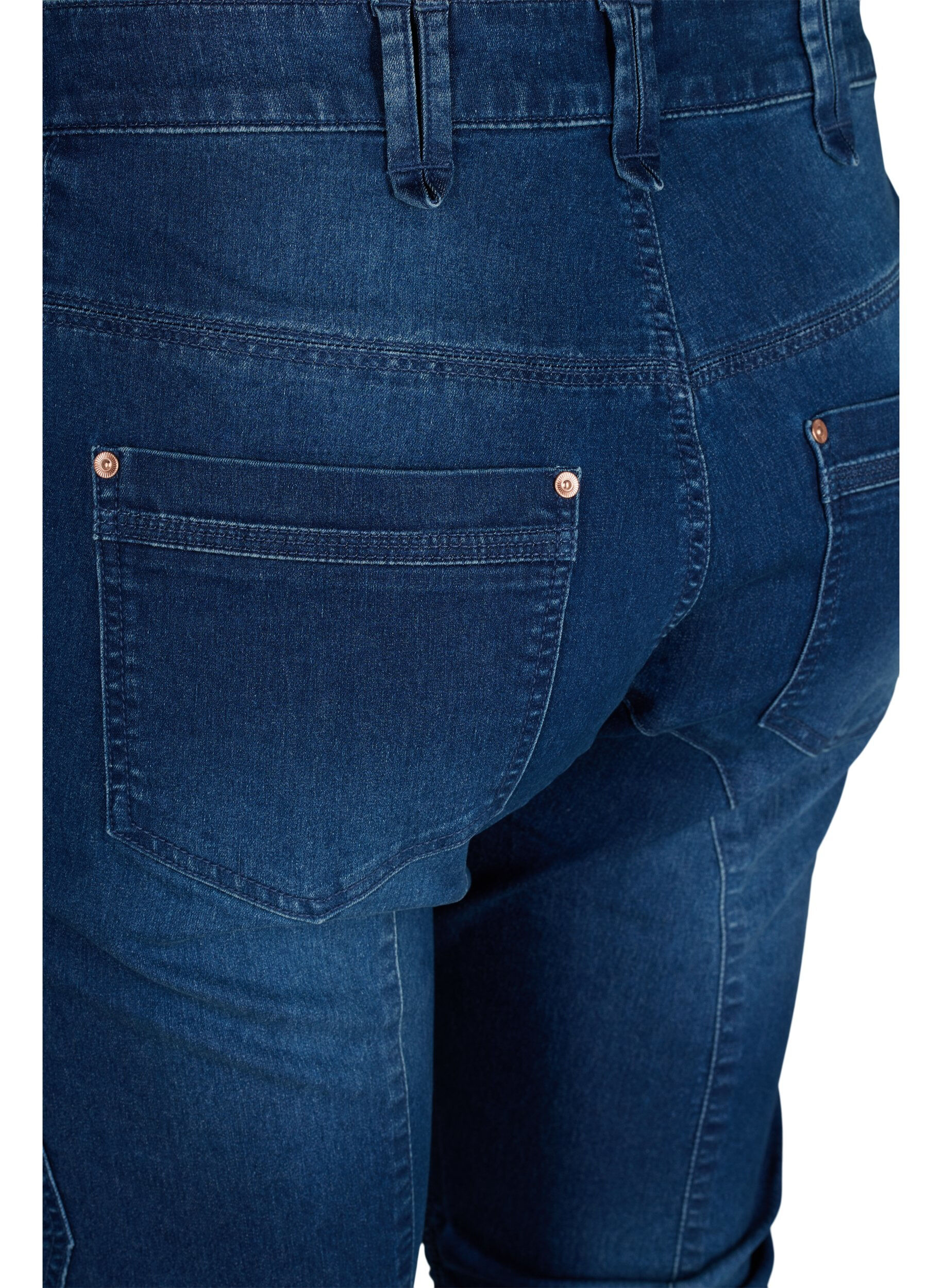 Slim fit capri jeans med lommer