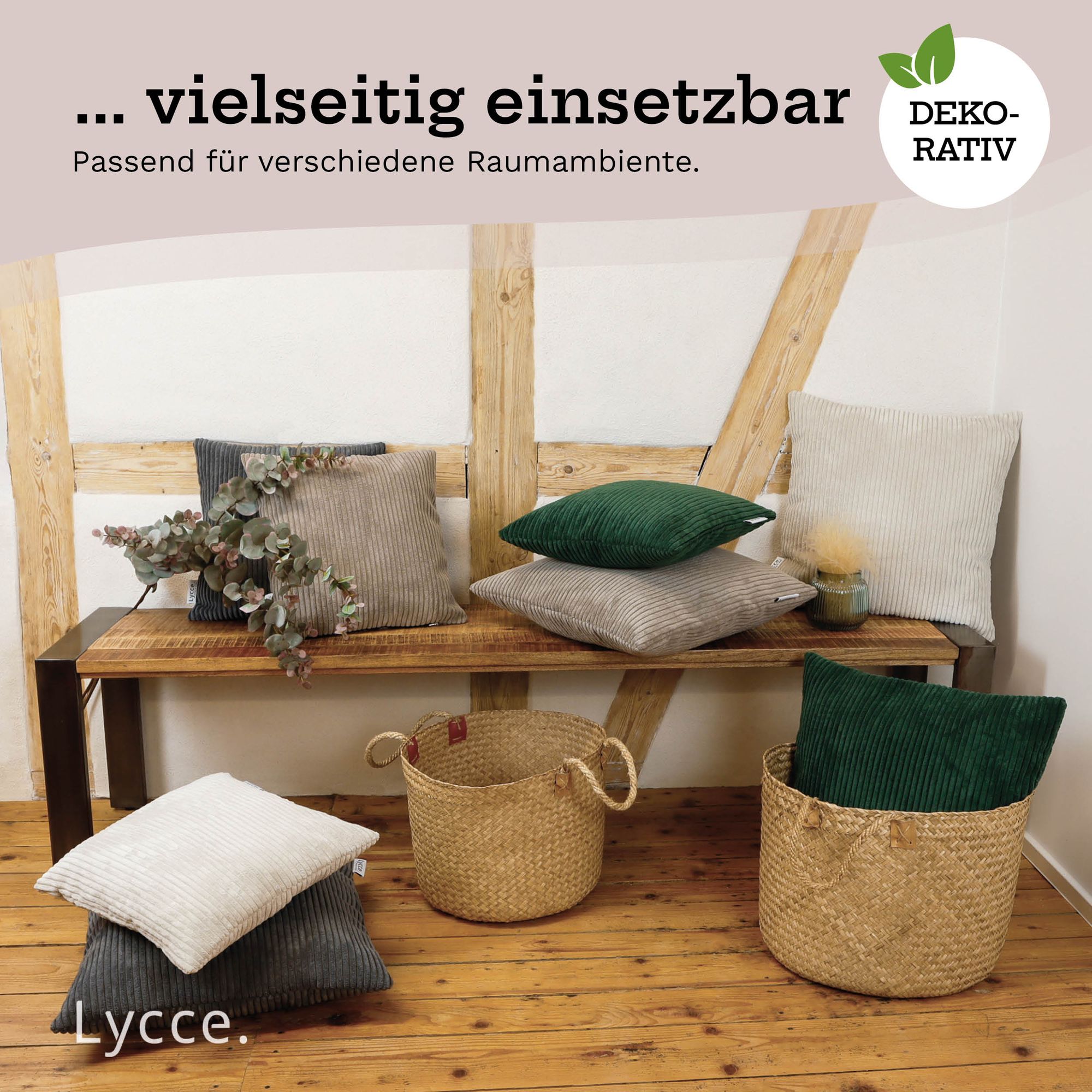 Lycce Kissenbezug aus trendigem Cordstoff (40 x 40 cm)