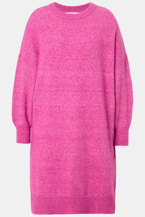 Strickkleid, oversized, Midikleid, Rundhals, Langarm