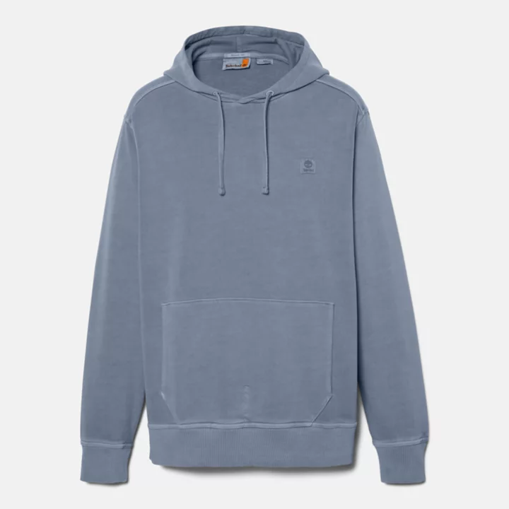 Sweat à capuche teint en plongée pour homme en bleu marine