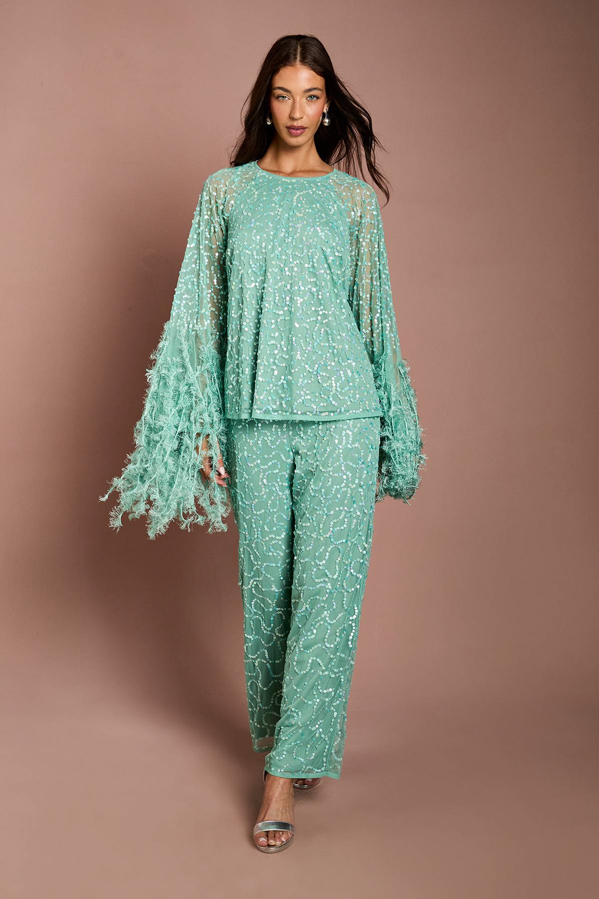 Coast Pantalon Large À Paillettes
