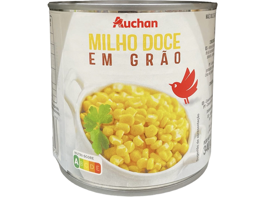 MILHO DOCE AUCHAN EM GRÃO 340(285)G