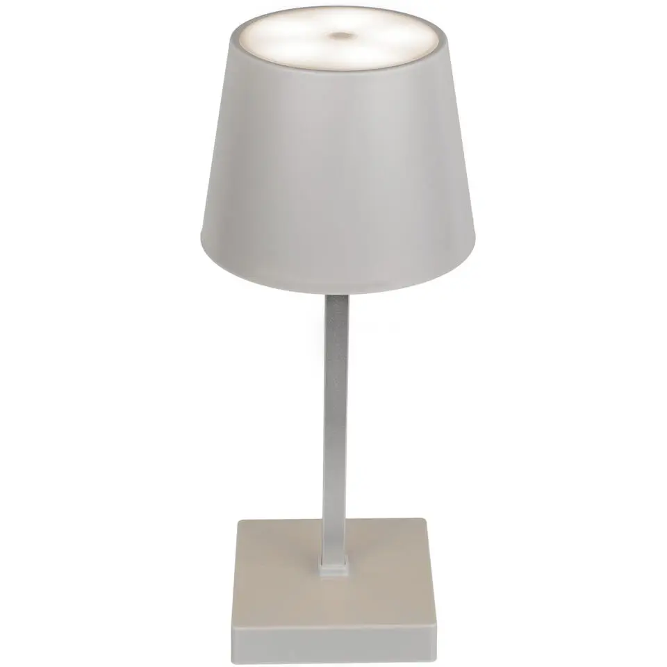 Out of the blue Tafellamp - USB - LED - grijs - kunststof - 26 cm
