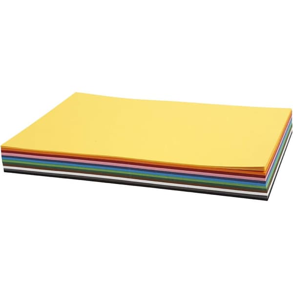 Creativ kartong, A4, ark 210x297 mm, 180 g, ass. farger, 12x10 ark/ 1 pk.