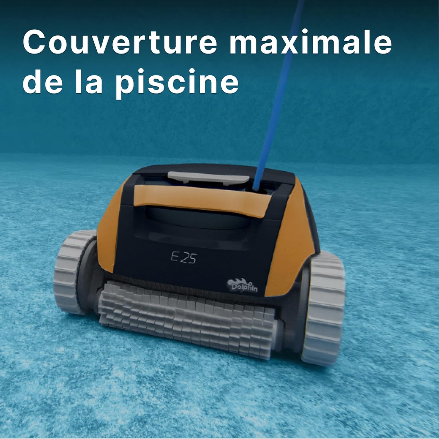 Dolphin E25 Robot Nettoyeur électrique avec Fil pour Piscine Hors-Sol Jusqu’à 10 m - Nettoyage Fond et parois - Système de Scan Intelligent