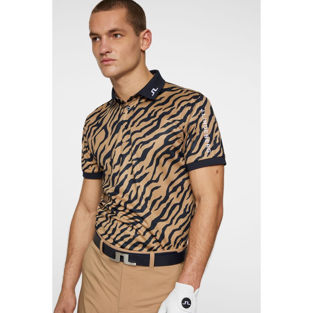 Tour Tech Print Pique Herre Tiger Brown