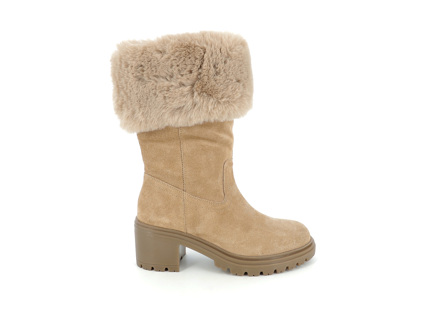 Geox-D DAMIANA  D36QCA Matières combinées Velours Beige