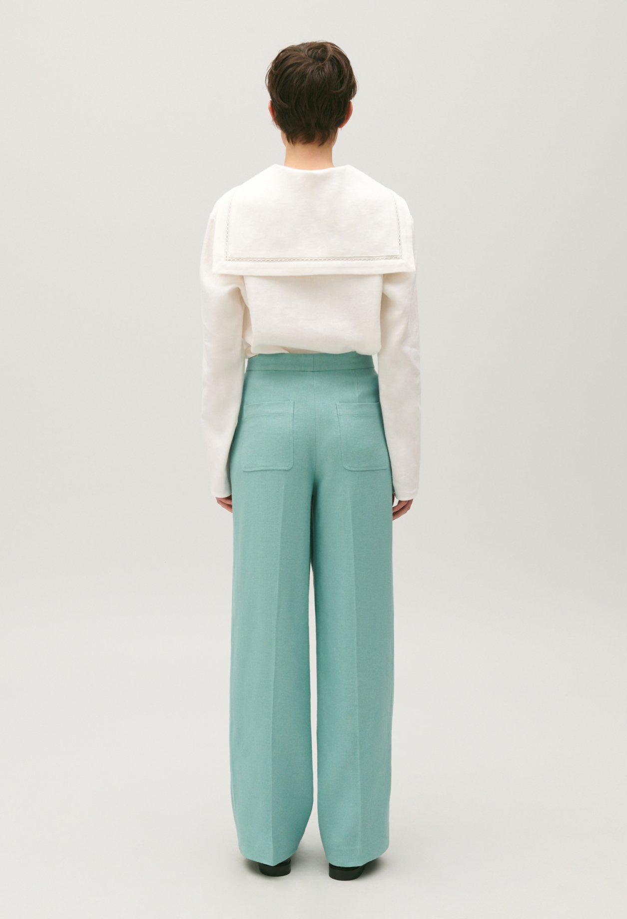 Pantalon de tailleur lin melange