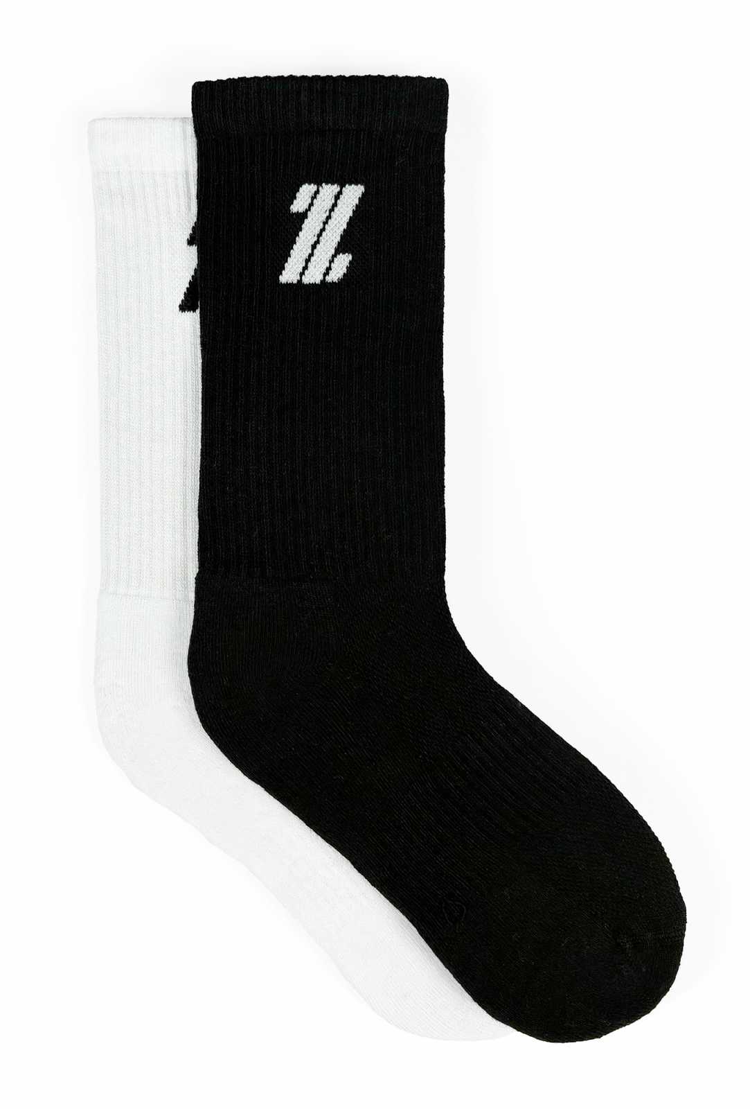 Pacote com Meias Longas Zumub Basics, Preto e Branco