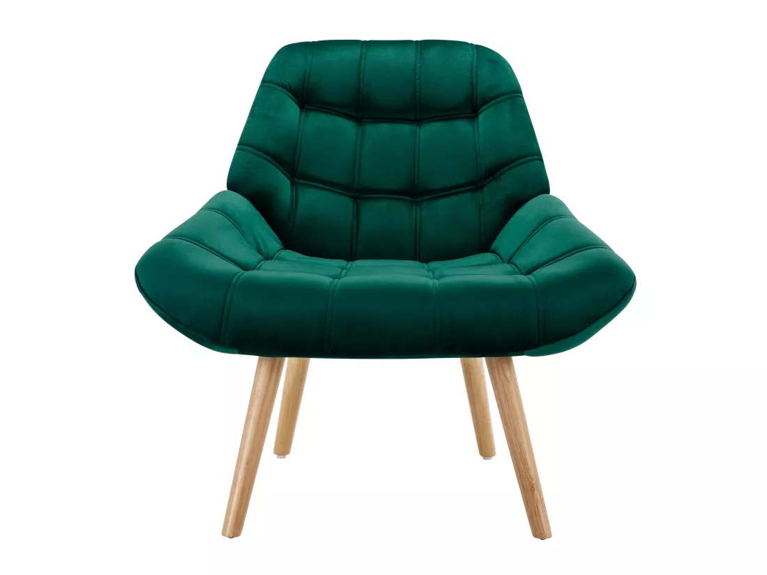 Fauteuil en velours vert LUOSTO