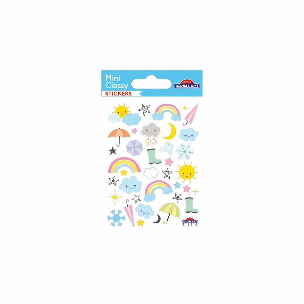 Autocollants - météo - paillettes - 1,8 cm
