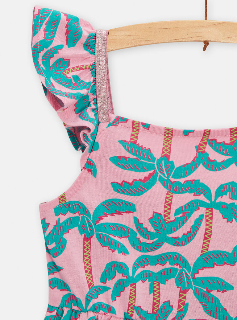 Robe imprimé palmier rose pour fille
