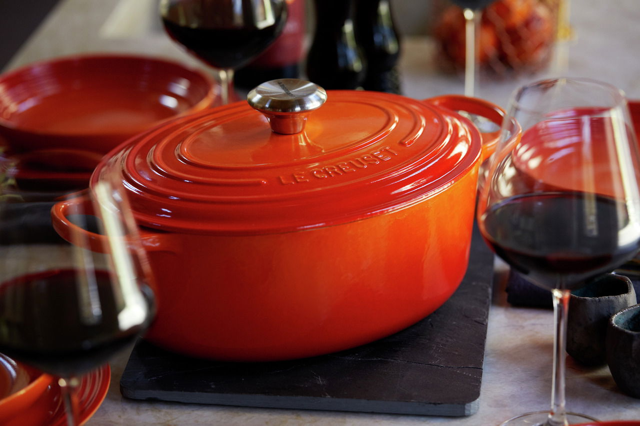 LE CREUSET Bräter oval 29 cm Ofenrot SIGNATURE