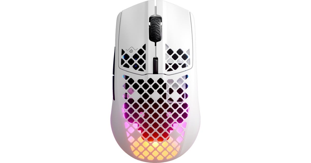 SteelSeriesAerox 3 Wireless - Snow gaming muis  (Wit, 18.000 dpi, RGB leds)