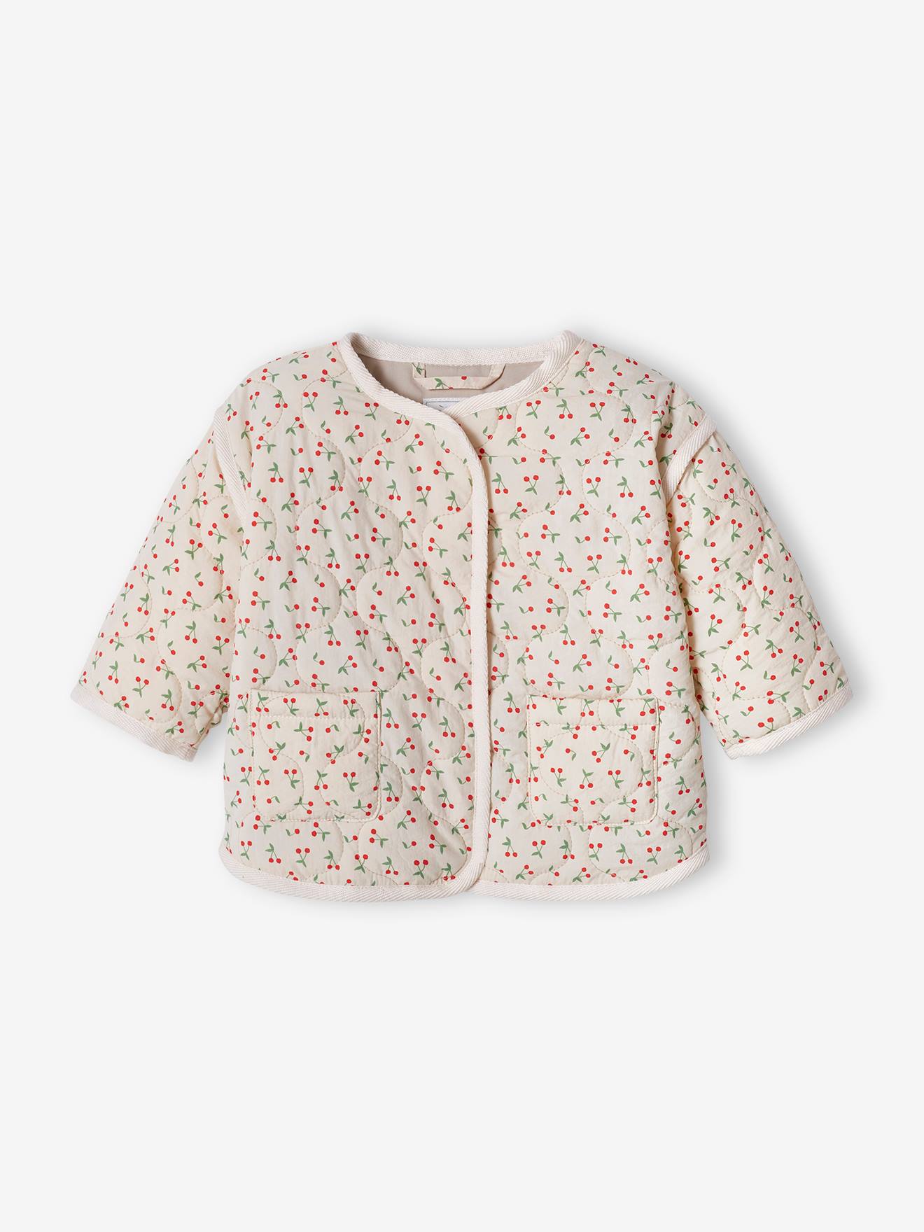 Casaco acolchoado para bebê, rosa claro