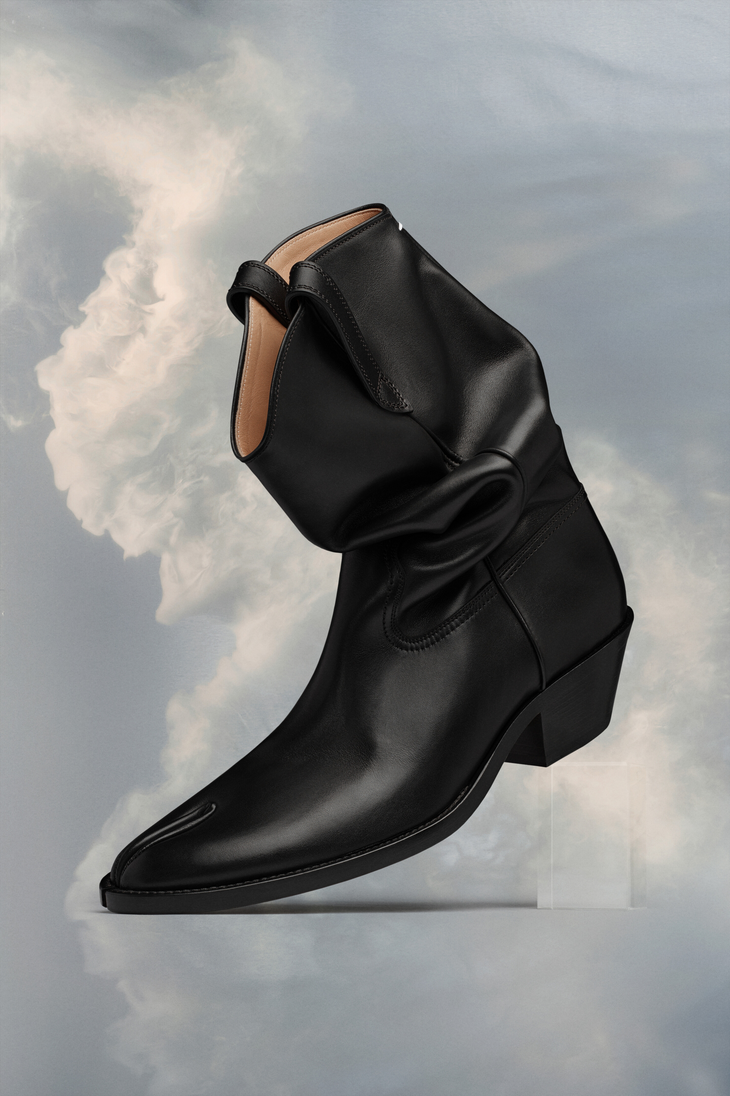 Bottes Tabi western en cuir | femme Noir