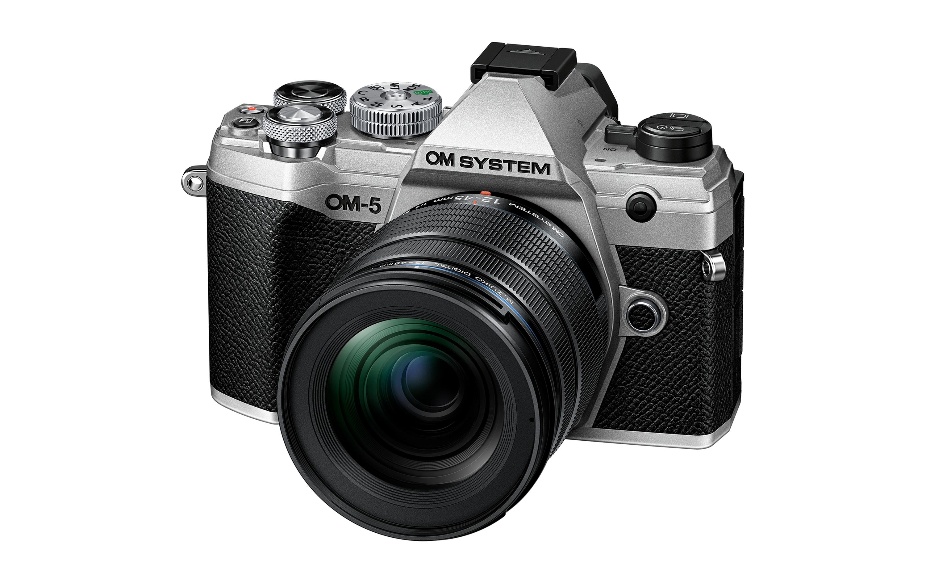 Fotokamera OM-5 M.Zuiko Digital ED 12-45 mm F/4 PRO Silber<br>Spiegellose OM SYSTEM Kamera, Adventure-Kamera