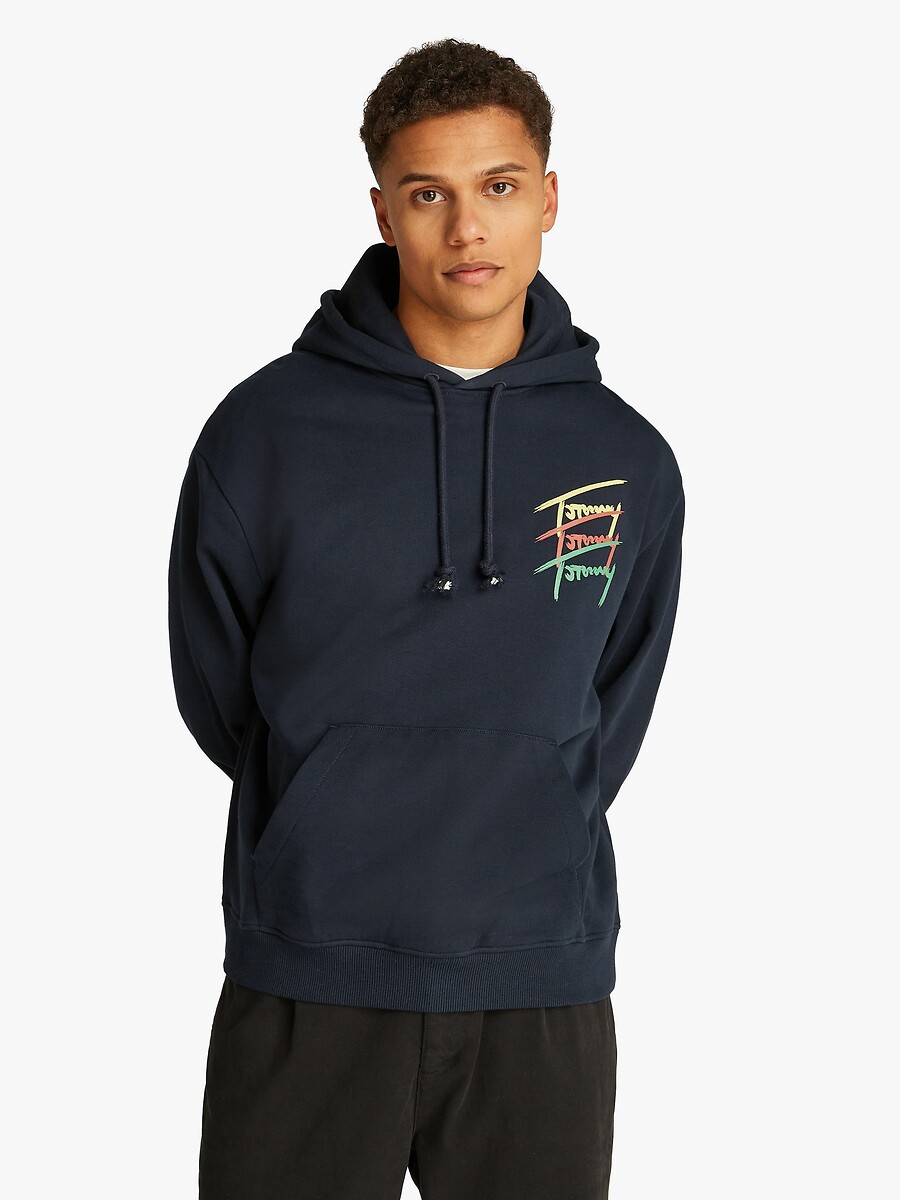 TOMMY JEANS<br>Moletom com capuz, logo nas costas
