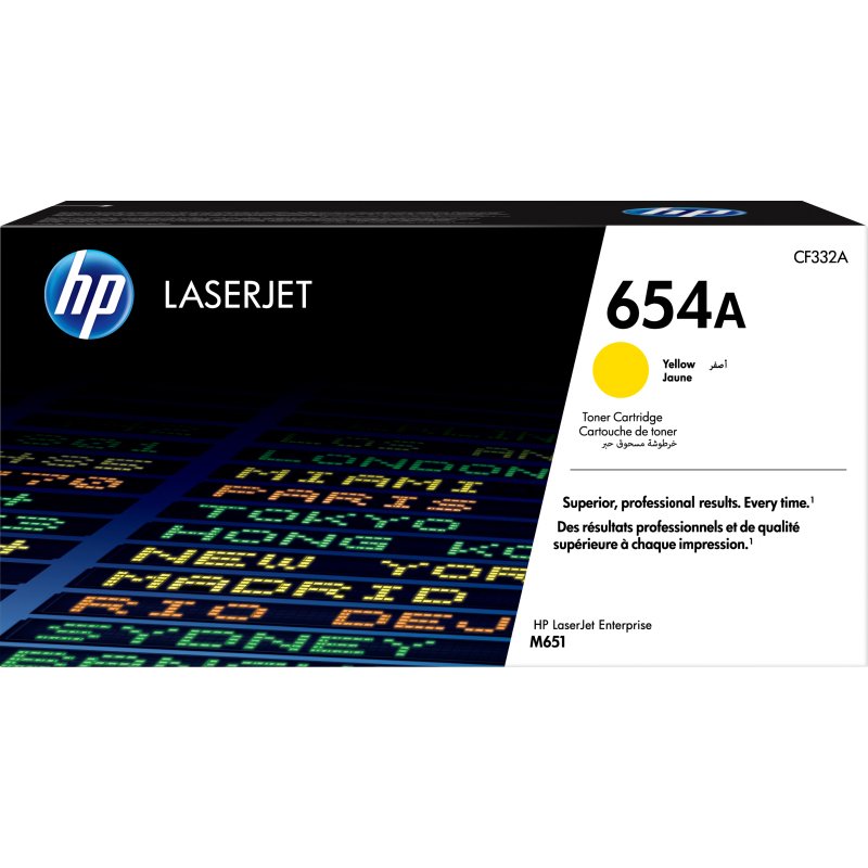 HP 654A toner jaune authentique LaserJet