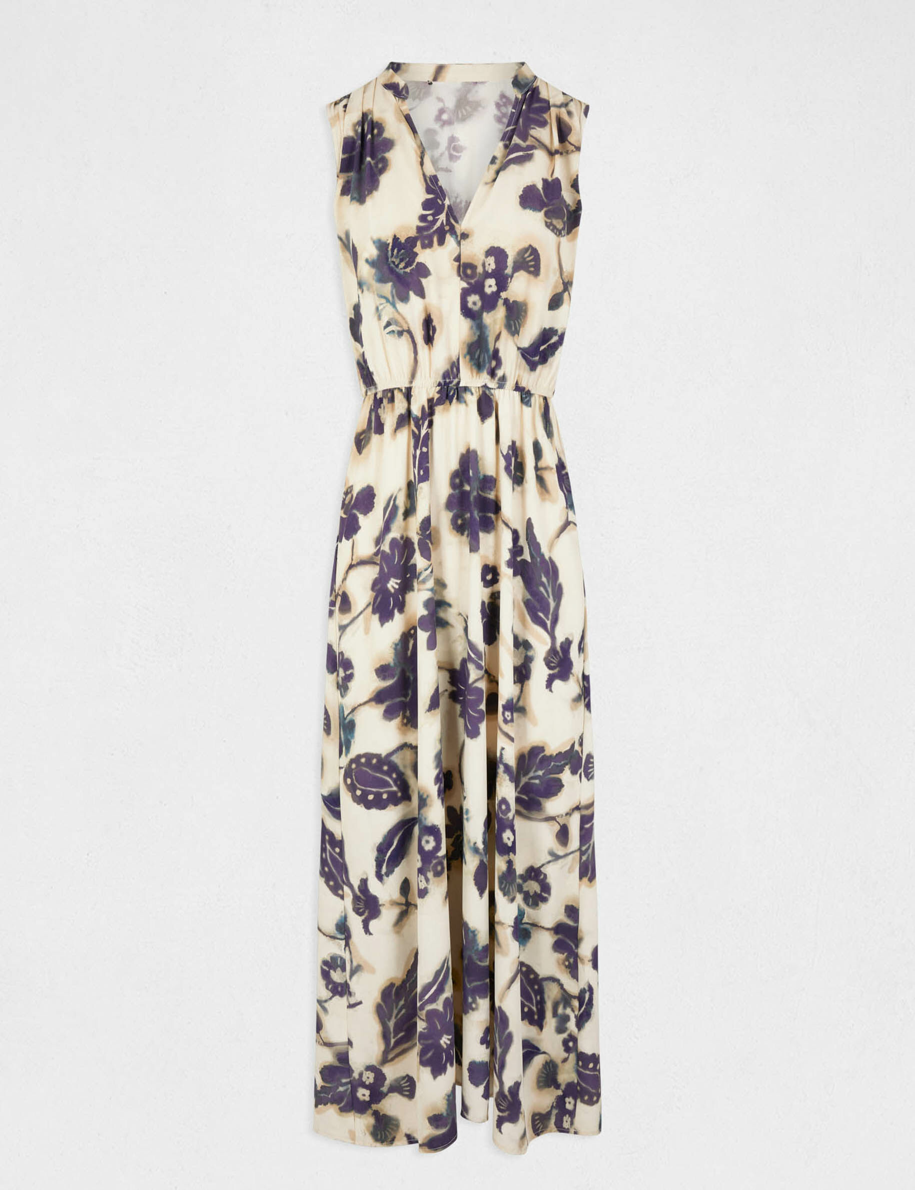 Robe longue évasée imprimé floral multico femme - multico