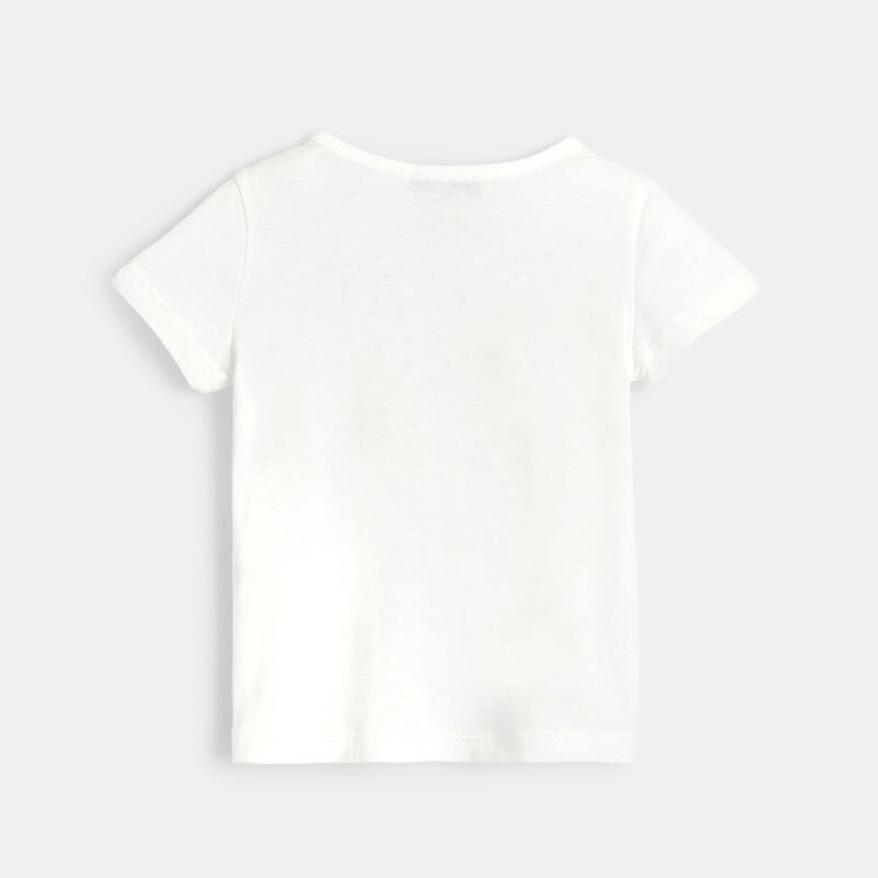 T-shirt manches courtes bébé fille en jersey blanc Absorba Blanc