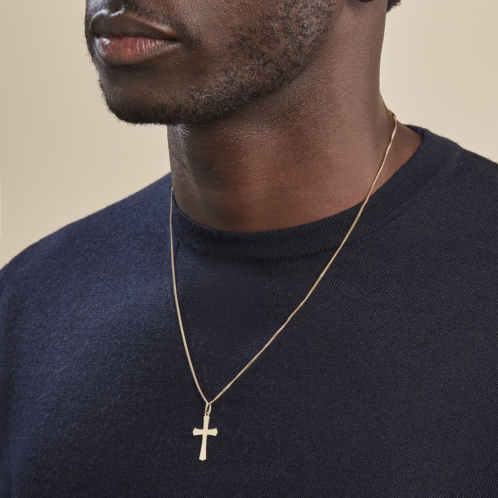 Pendentif Benny Croix Ciselee Or Jaune